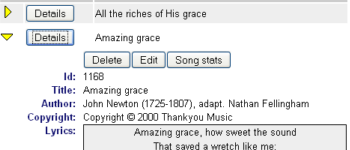 Songs database thumbnail